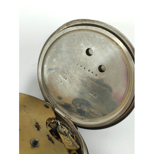 147 - Silver lever stopwatch, 1899 and a similar Geneva watch. (2). 