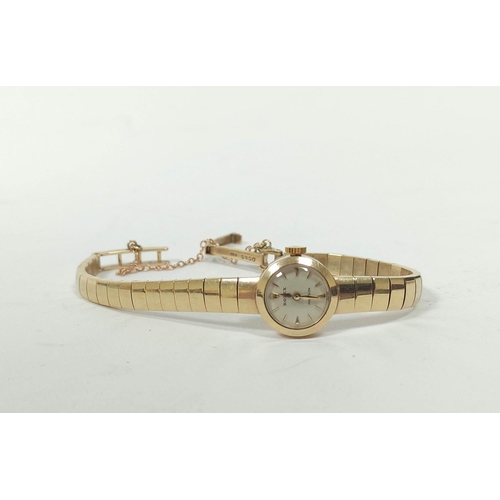 154 - Lady's Rolex 9ct gold bracelet, 1960, case 11570, 13.6g without movement.