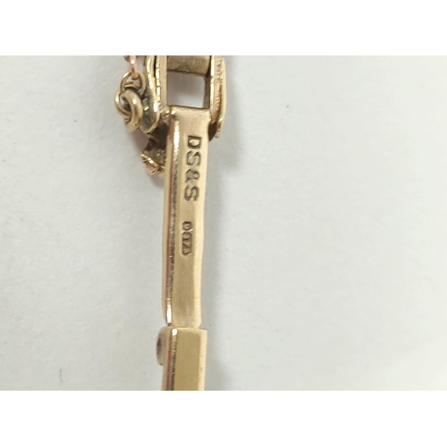 154 - Lady's Rolex 9ct gold bracelet, 1960, case 11570, 13.6g without movement.