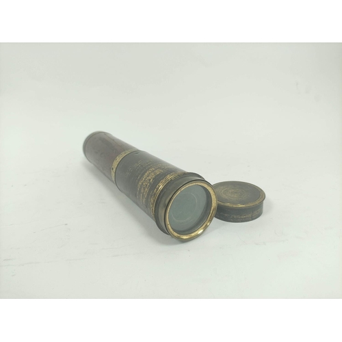 191 - Georgian brass and mahogany four-draw telescope, by T. Harris & Son London, inscribed 'Samuel Hu... 