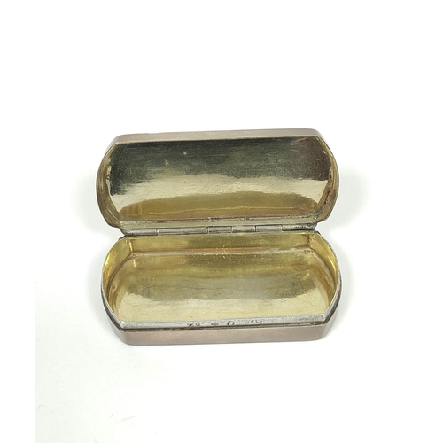 76 - Swedish silver snuff box, rectangular with rounded ends and engraved lid, the box initialled 'I. J. ... 