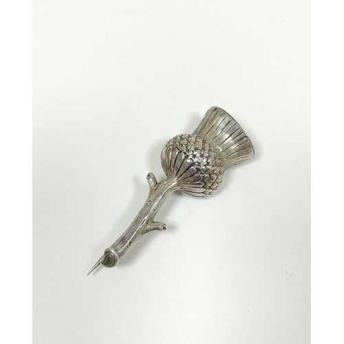 89 - Victorian silver brooch modelled as a thistle, Edinburgh 1881, 53mm.