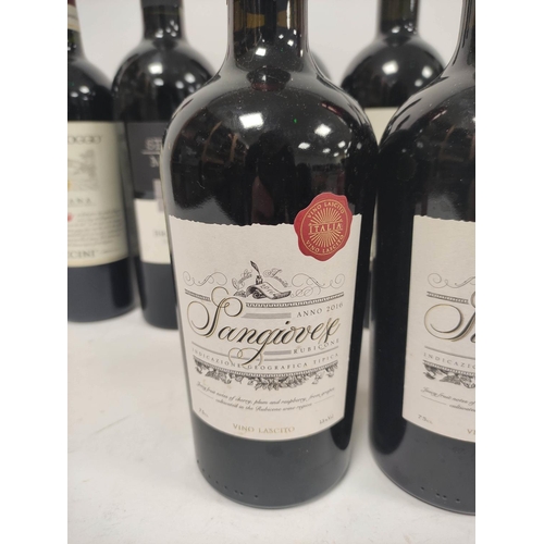 203 - Eight bottles of Italian red wine to include three bottles of Sasso al Poggio Toscana 2007, 75cl, 14... 