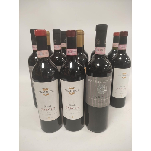 210 - Thirteen bottles of Spanish and Italian red wine to include five bottles of Balbi Soprani Barolo 200... 