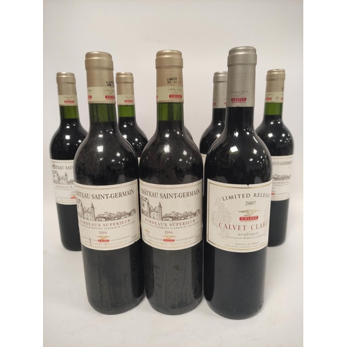 212 - Six bottles of Château Saint-Germain Bordeaux Superieur, 2004, 12.5% vol, 75cl with two bottles of C... 