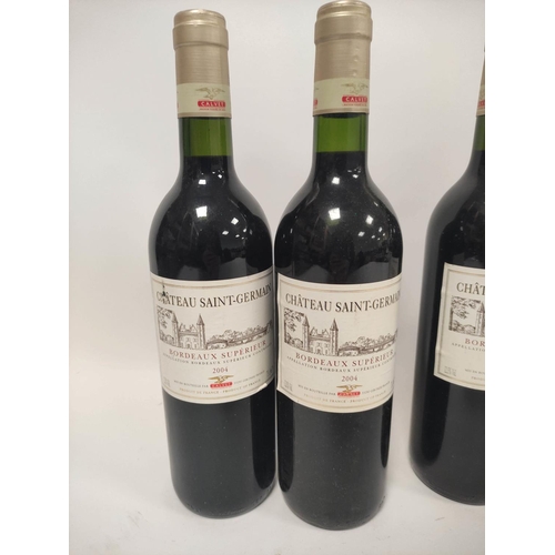 212 - Six bottles of Château Saint-Germain Bordeaux Superieur, 2004, 12.5% vol, 75cl with two bottles of C... 