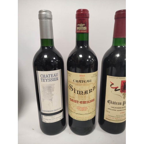 215 - Twelve bottles of French Bordeaux and red wines to include two bottles of Château Simard Saint-Emili... 