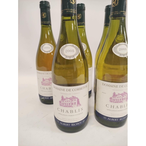 218 - Five bottles of Domaine de Corbeton Chablis, 2005, by Albert Bichot, 75cl, 12.5% vol, contained in t... 