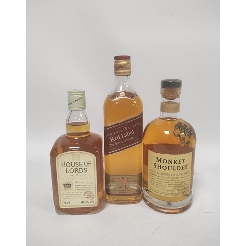 220 - Three bottles of blended malt and blended Scotch whisky to include Johnnie Walker Red Label Old Scot... 