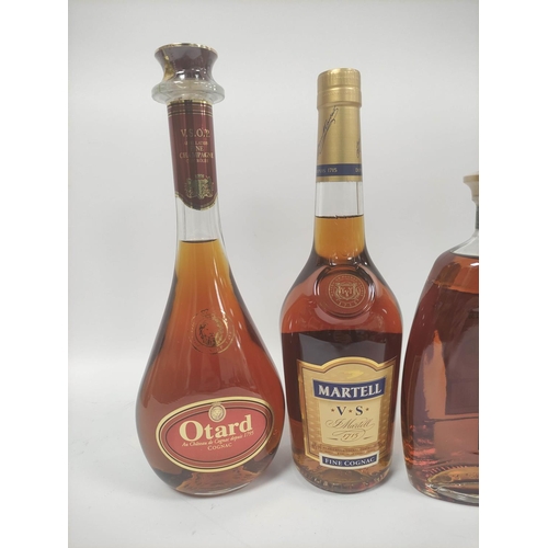 221 - Three bottles of cognac to include Otard Fine Champagne Cognac, 70cl, 40% vol, Hennessy Fine Cognac,... 