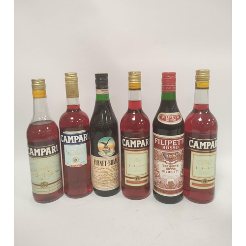 223 - Seven bottles of Campari, 70cl, 25% vol, together with Vermouth and Martini etc.  (11)