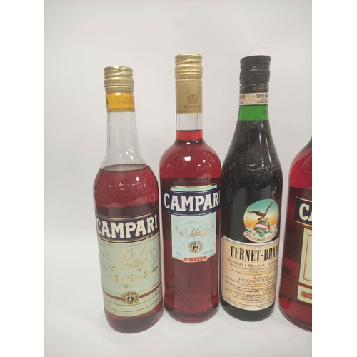 223 - Seven bottles of Campari, 70cl, 25% vol, together with Vermouth and Martini etc.  (11)