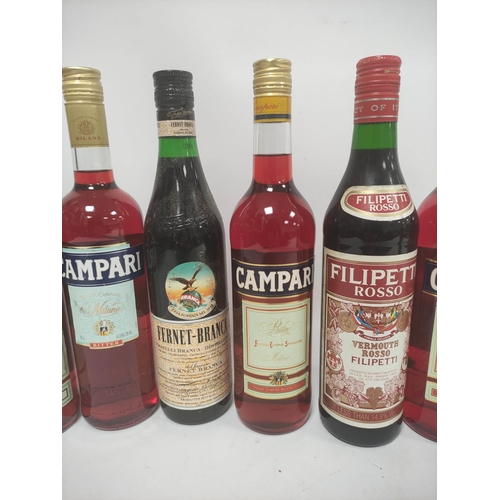 223 - Seven bottles of Campari, 70cl, 25% vol, together with Vermouth and Martini etc.  (11)