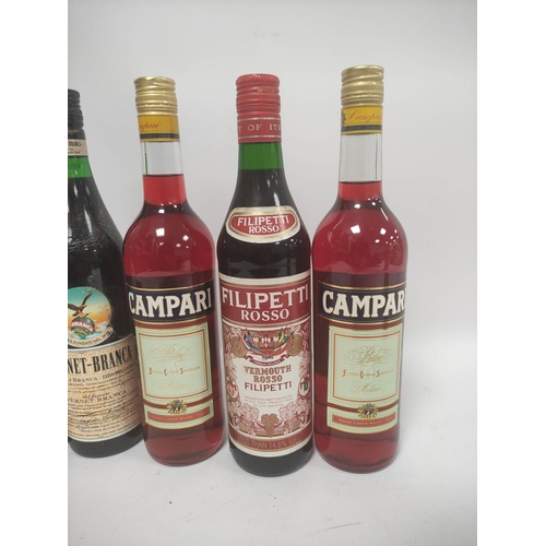 223 - Seven bottles of Campari, 70cl, 25% vol, together with Vermouth and Martini etc.  (11)