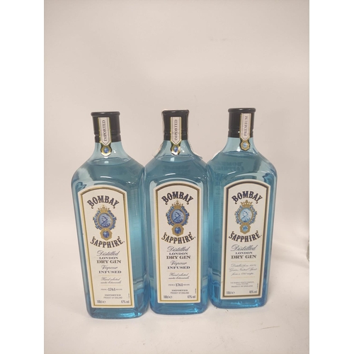 226 - Seven bottles of gin to include three bottles of Bombay Sapphire London Dry Gin, 100cl, 47% vol, two... 