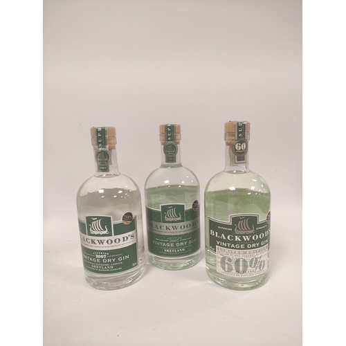 227 - Three bottles of Blackwood's Vintage Dry Gin of Shetland to include a limited edition 60% bottle, 70... 