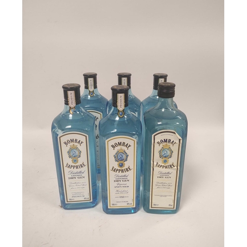 232 - Six bottles of Bombay Sapphire London Dry Gin, 100cl, 40% vol.  (6)