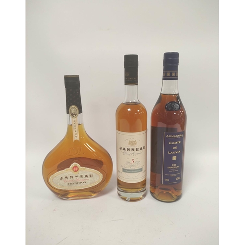 238 - Three bottles of Grand Armagnac and Armagnac to include Janneau Grand Armagnac, 70cl, 40%vol, also J... 