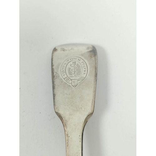 156 - Silver sauce ladle, 1533 and a child's spoon, 72g / 2½oz.