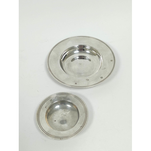 178 - Two silver copies of the Armada Dish, 13mm and 18mm, 146g / 4½oz. (2).