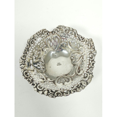 180 - Silver sweetmeat dish with waved edges and another two embossed, 156g / 4½oz. 