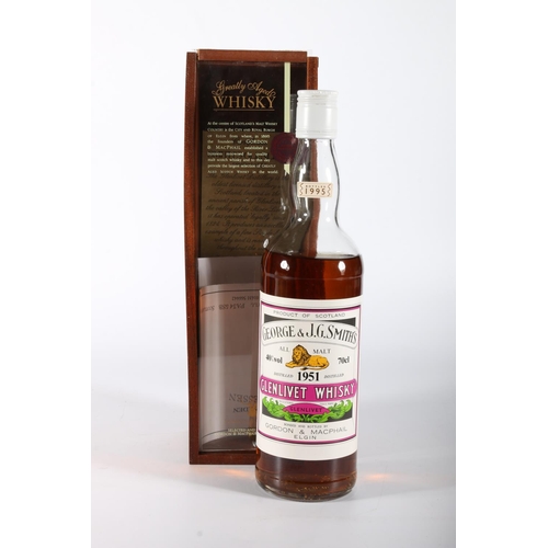 150 - GLENLIVET 1951 George and J G Smith's 43 or 44 year old 'all malt' single malt Scotch whisky, distil... 