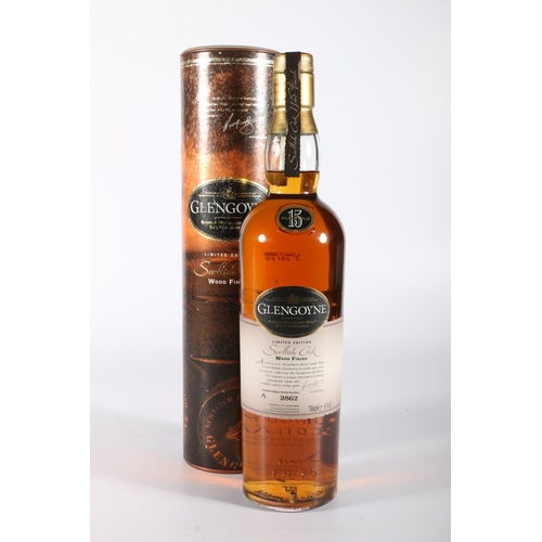 165 - GLENGOYNE 15 year old Scottish Oak Wood Finish single Highland malt Scotch whisky, bottle number A28... 