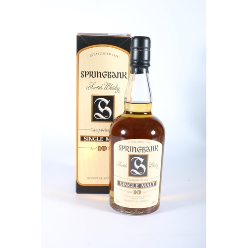 193 - SPRINGBANK 10 year old Campbeltown single malt Scotch whisky 46% abv. 70cl, personalised reverse lab... 