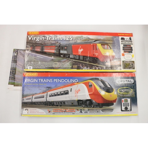 26 - Hornby OO gauge model railways R1023 Virgin Trains 125 electric train set boxed and a R1076 Virgin T... 