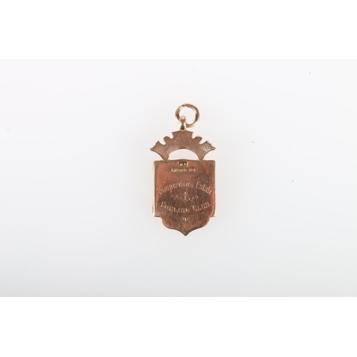 335 - 9ct gold Camperdown Estate Curling Club fob medal inscribed 'Won By Wm Scott Esqr 1918-19', 9.8g