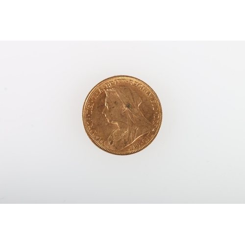 351 - UNITED KINGDOM Victoria (1837-1901) gold sovereign 1900 M (Melbourne Mint) old veiled head, 8.0g.