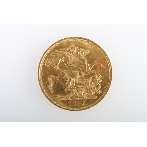 368 - UNITED KINGDOM Queen Victoria (1837-1901) gold double sovereign 1887, jubilee bust.