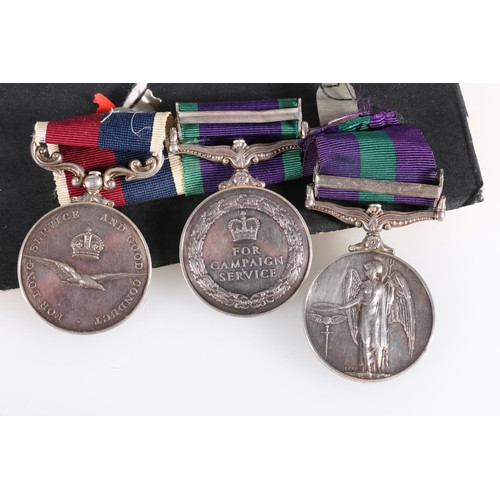 406 - Medals of M4035002 Sergeant R Nicol of the Royal Air Force comprising an Elizabeth II general servic... 