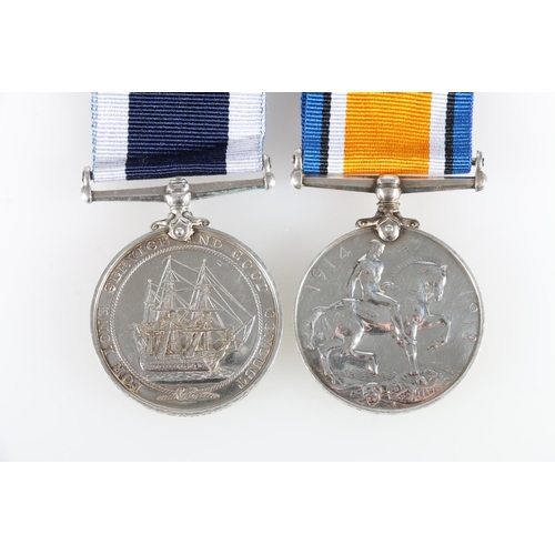 409 - Medals of Private J O F Schubert of the Royal Marine Light Infantry comprising a WWI war medal [DEPO... 