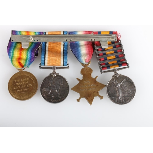 411 - Medals of 4995 Acting Warrant Officer T Clark of the Cameron Highlanders comprising an Anglo-Boer Wa... 