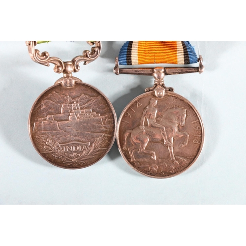 455 - Medals of 776297 Gunner W H Hicks of the Royal Field Artillery comprising George V India general ser... 