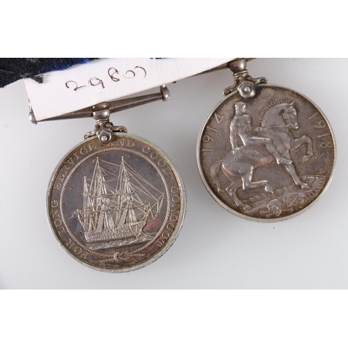 464 - Medals of 200564 Leading Boatman W E Gates of the Royal Navy comprising George V (bareheaded bust wi... 