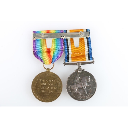 470 - Medals of Lieutenant J Ollie comprising WWI British war medal and victory medal [LIEUT J OLLIE] the ... 