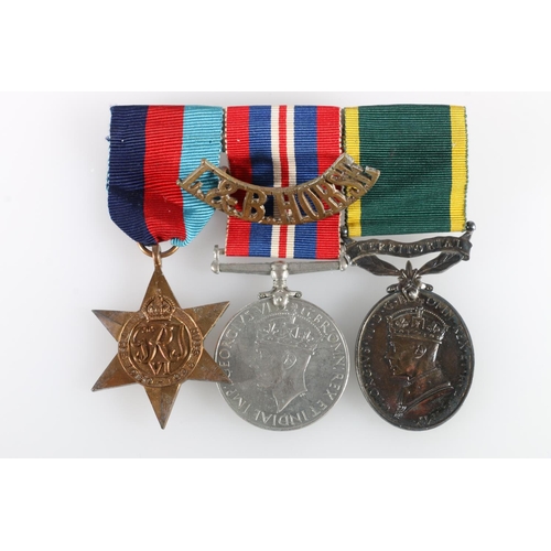 556 - Medals of 7889303 Trooper A Anderson of the Lothians and Border Horse Yeomanry comprising George VI ... 