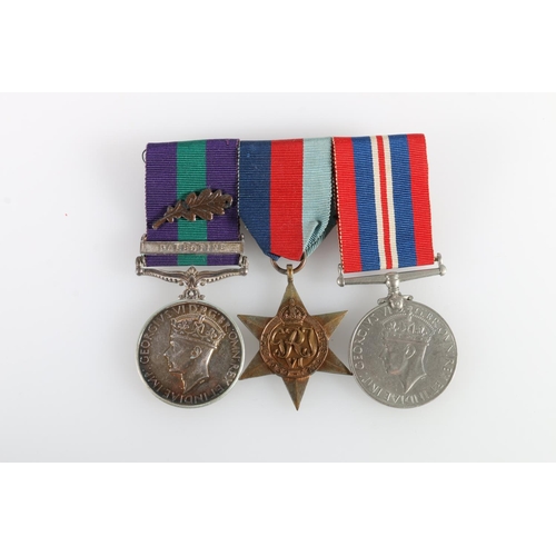 567 - Medals of 2818317 Private D Cox of the Seaforth Highlanders comprising George VI (INDIAE IMP obv. 19... 