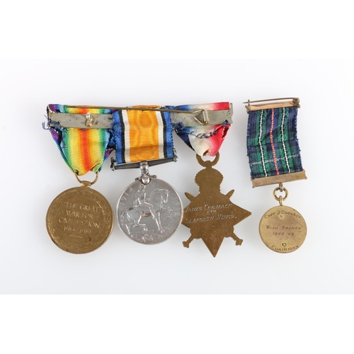 582 - Medals of Captain James Cormack of the 5th Seaforth Highlanders comprising WWI war medal, victory me... 