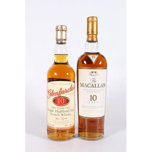 118 - GLENFARCLAS 10 year old Highland single malt Scotch whisky 70cl 40% abv. and THE MACALLAN 10 ye... 