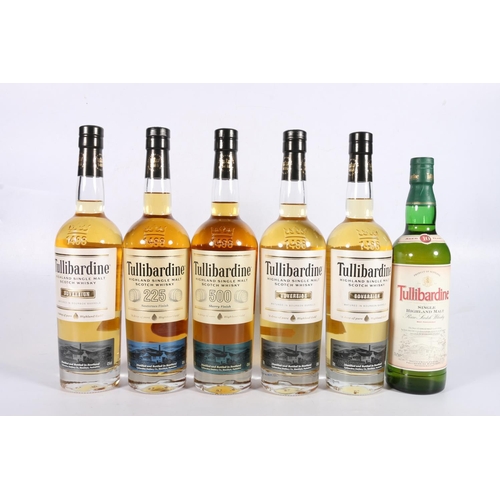 127 - Six bottles of TULLIBARDINE Highland single malt Scotch whisky to include and old style 10 year... 