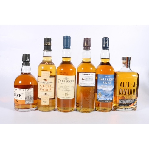 134 - Six bottles of single malt Scotch whisky to include TALISKER Skye 70cl 45.8% abv., TALISKER 10 ... 
