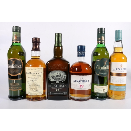135 - Six bottles of single malt Scotch whisky to include THE BALVENIE Founder's Reserve 10 year old ... 