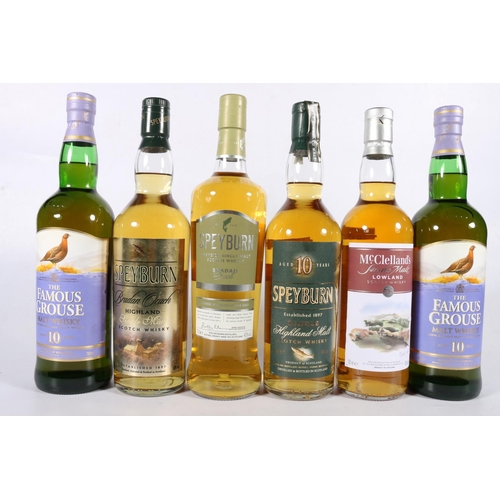137 - Six bottles of single malt Scotch whisky to include SPEYBURN 10 year old 70cl 40% abv., two dif... 