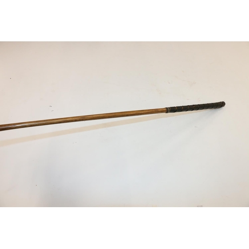 224 - Unusual stepped swan neck type hickory shafted golf club.