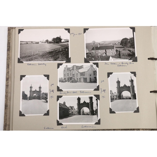 235 - Mid century album containing black and white photographs including Glencadam Distillery Brechin, Ang... 