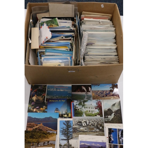 239 - Around 1000 postcards within a large cardboard box, predominantly colour cards including BBC televis... 