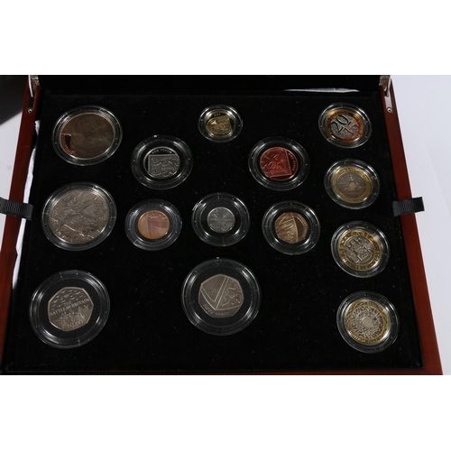 261 - The Royal Mint UNITED KINGDOM Elizabeth II premium proof coin collection 2015, a fourteen-coin set i... 